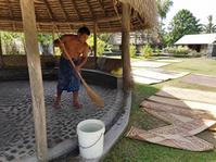 Example: sweeping the fale while the mats dry